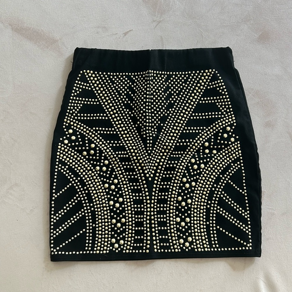 Black Bedazzled Rhinestone Embellished Skirt